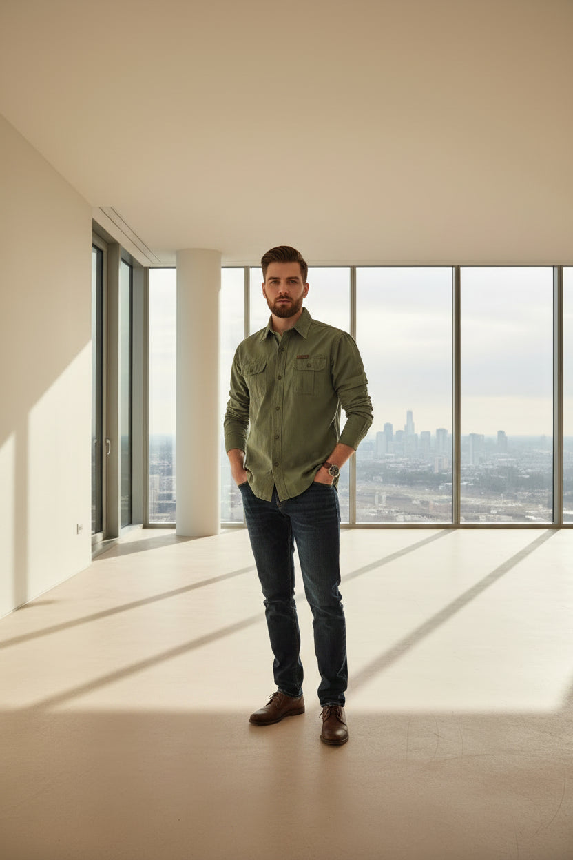 Javier | Camisa de algodón de manga larga