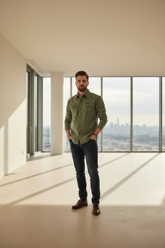 Javier | Camisa de algodón de manga larga