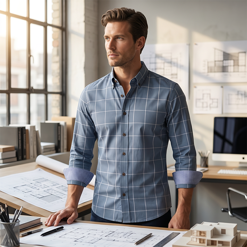 Thiago | Camisa de cuadros de corte moderno para hombre