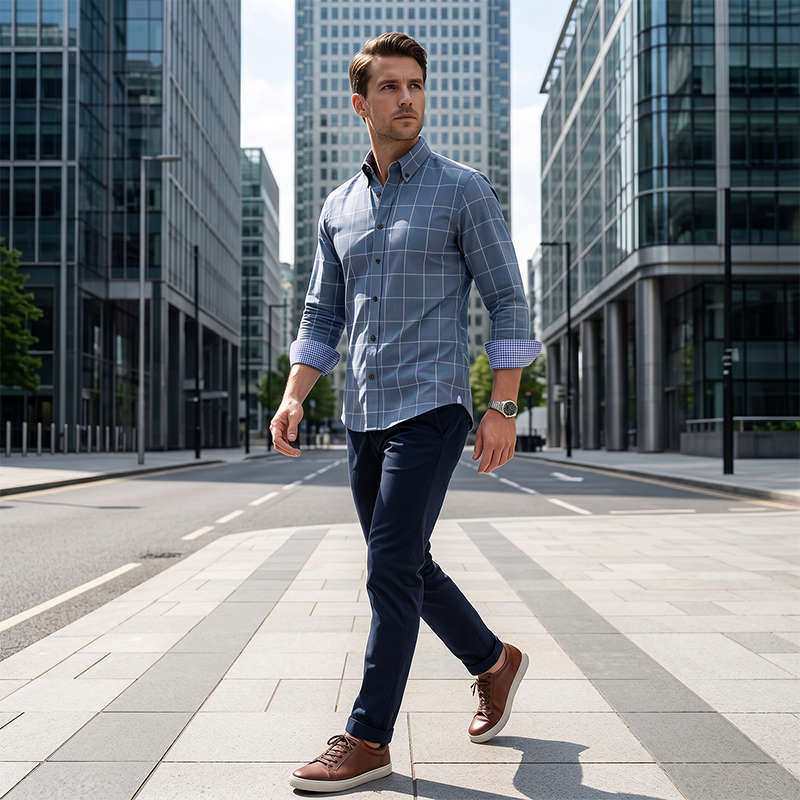 Thiago | Camisa de cuadros de corte moderno para hombre