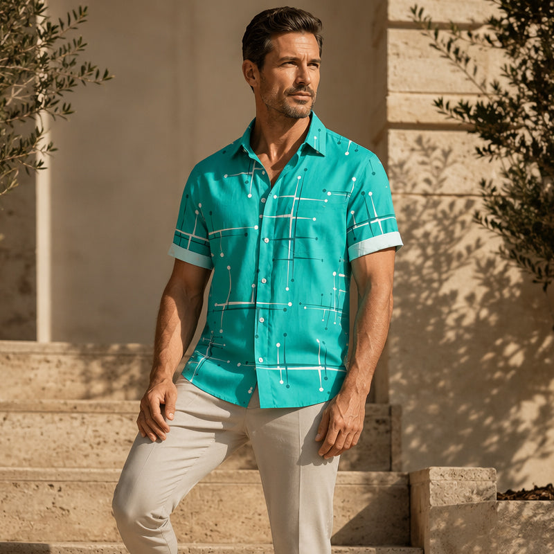 Javier | Camisa geométrica de verano para hombre