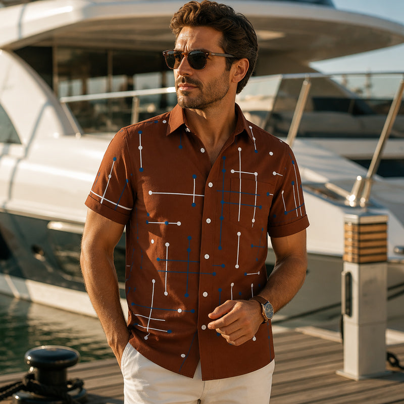 Javier | Camisa geométrica de verano para hombre