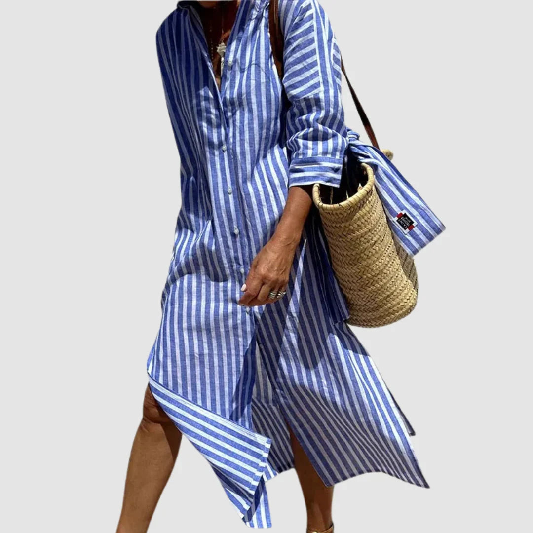 Valeria | Vestido midi de rayas