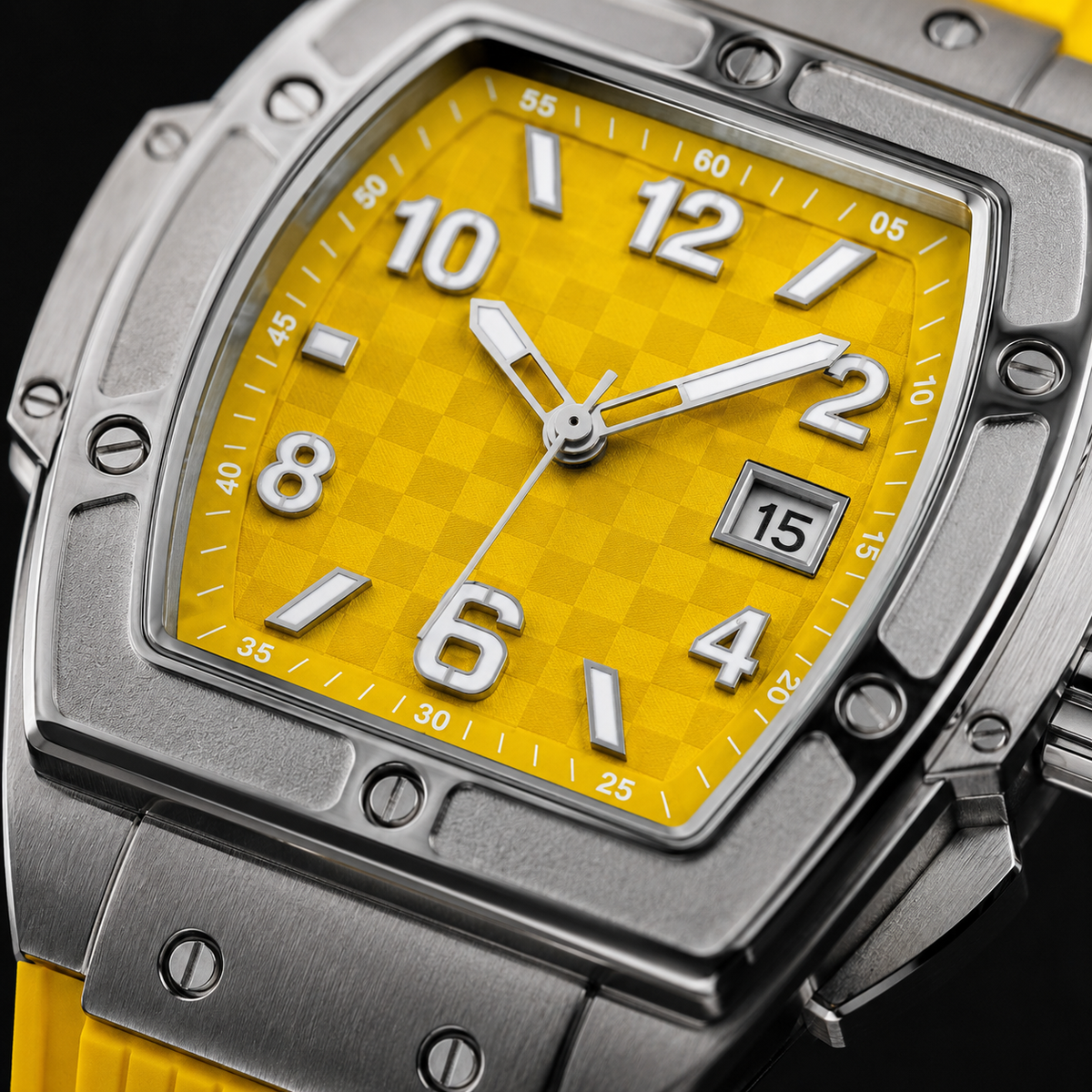 Reloj Hombre Analógico | Caja Tonel Acero · Esfera Luminosa · Correa Silicona