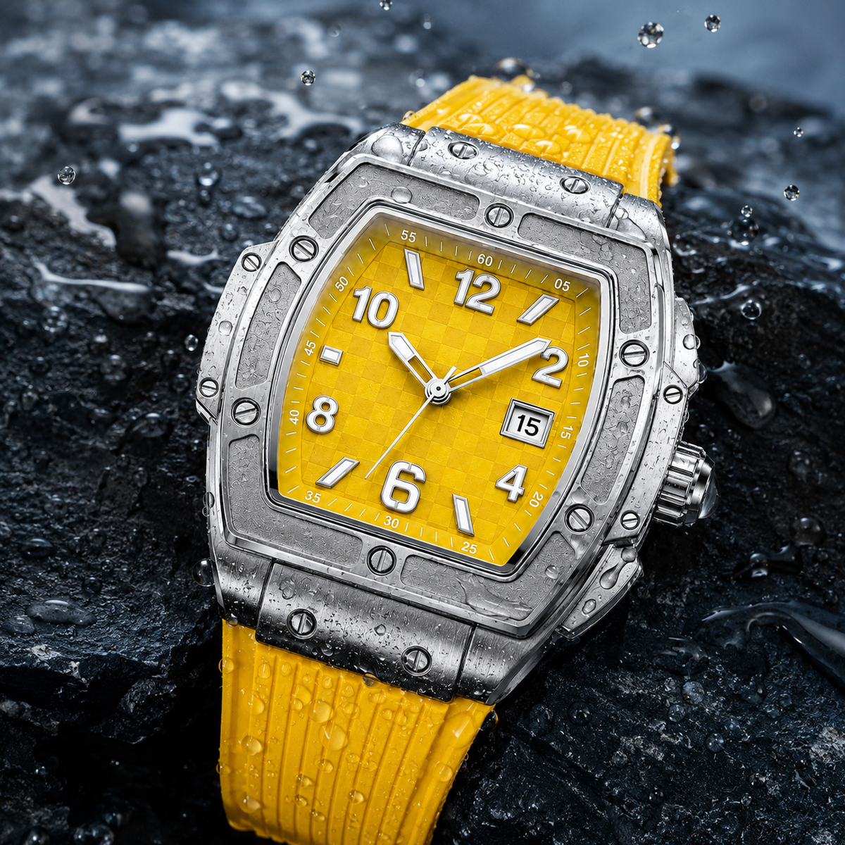 Reloj Hombre Analógico | Caja Tonel Acero · Esfera Luminosa · Correa Silicona